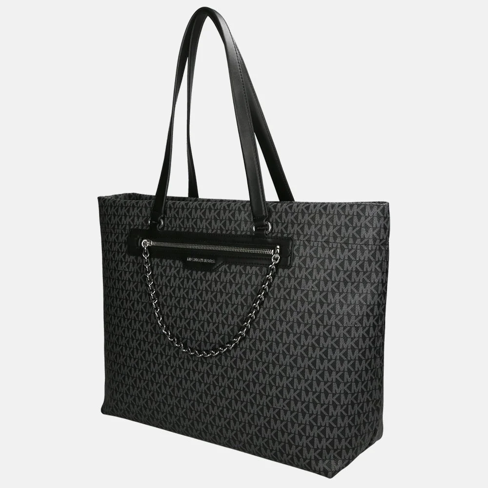 Michael Kors Elliot shopper L black optic white bij Duifhuizen